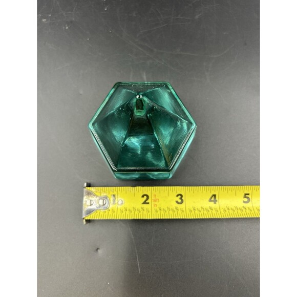 Aqua Green Ship Deck Glass Prism Pyramid Nautical Maritime Paperweight - Picture 8 of 8